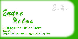 endre milos business card